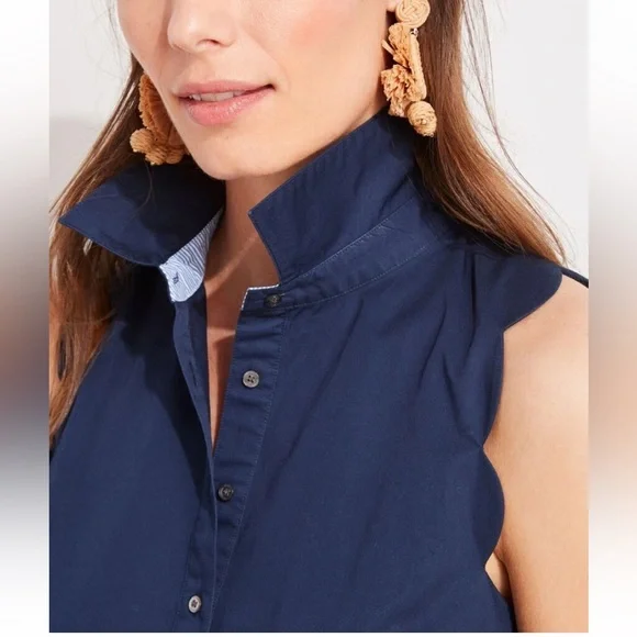 Vineyard Vines Margo Shirt Dress - Blue Size 8 - Picture 3 of 5